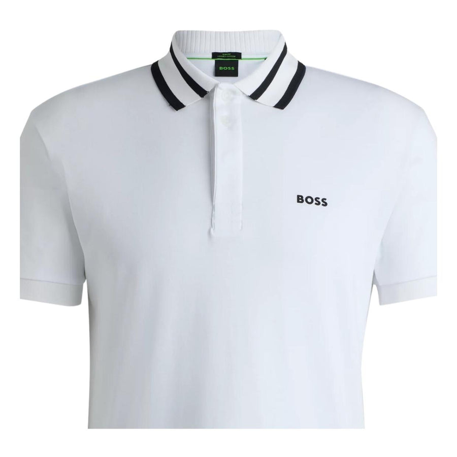 BOSS Paule Interlock Cotton White Polo Shirt