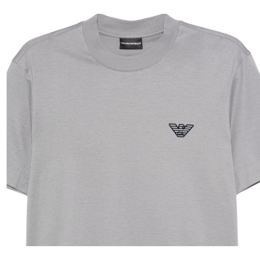 Emporio Armani Flocked Eagle Logo Grey T-Shirt