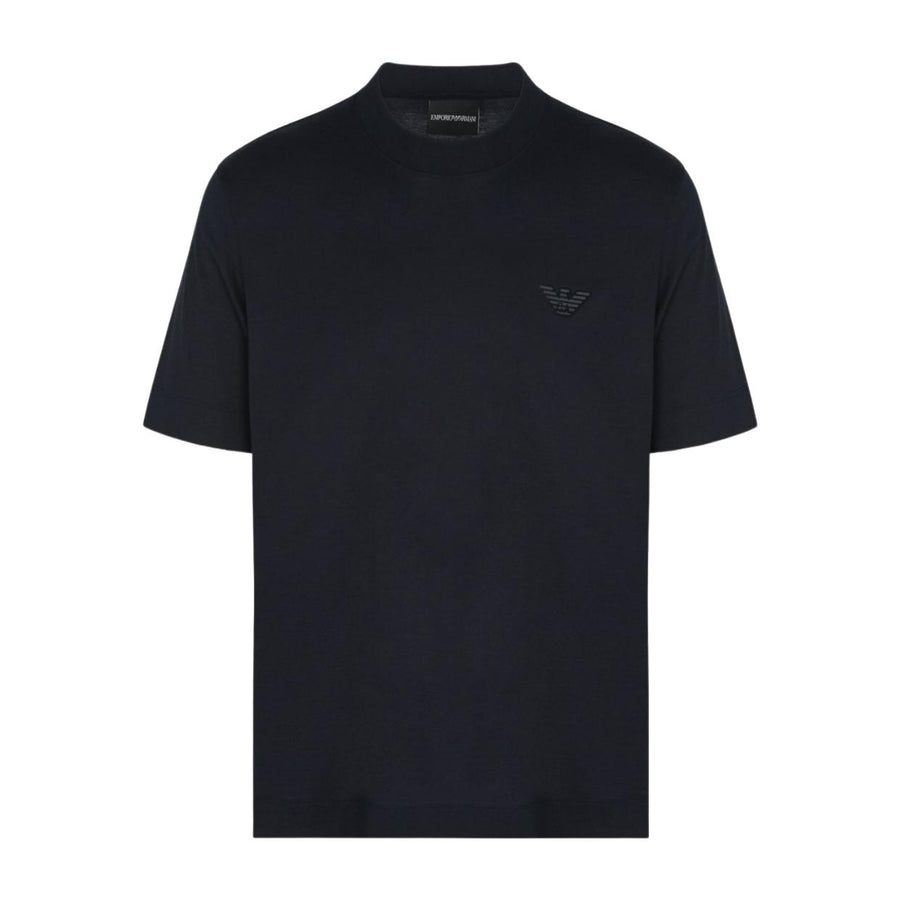 Emporio Armani Flocked Eagle Logo Dark Navy T-Shirt