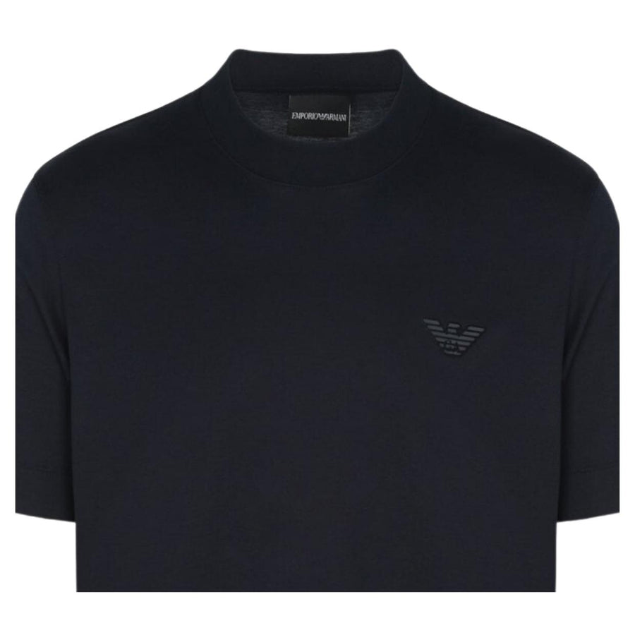 Emporio Armani Flocked Eagle Logo Dark Navy T-Shirt