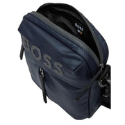 BOSS Stormy Faux Leather Navy Reporter Bag