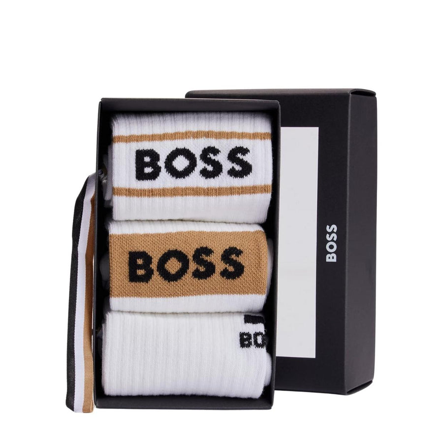 BOSS Logo Quarter Length Three-Pack Socks Gift Set