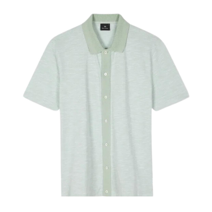 Paul Smith Button Front Light Green Polo Shirt