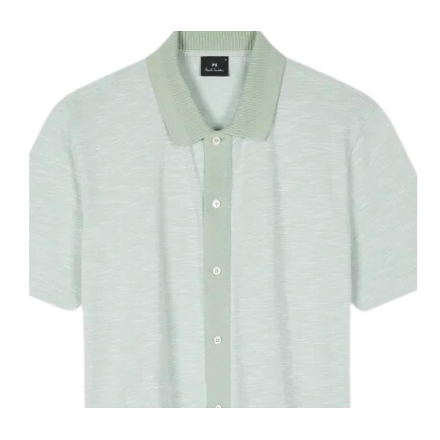 Paul Smith Button Front Light Green Polo Shirt