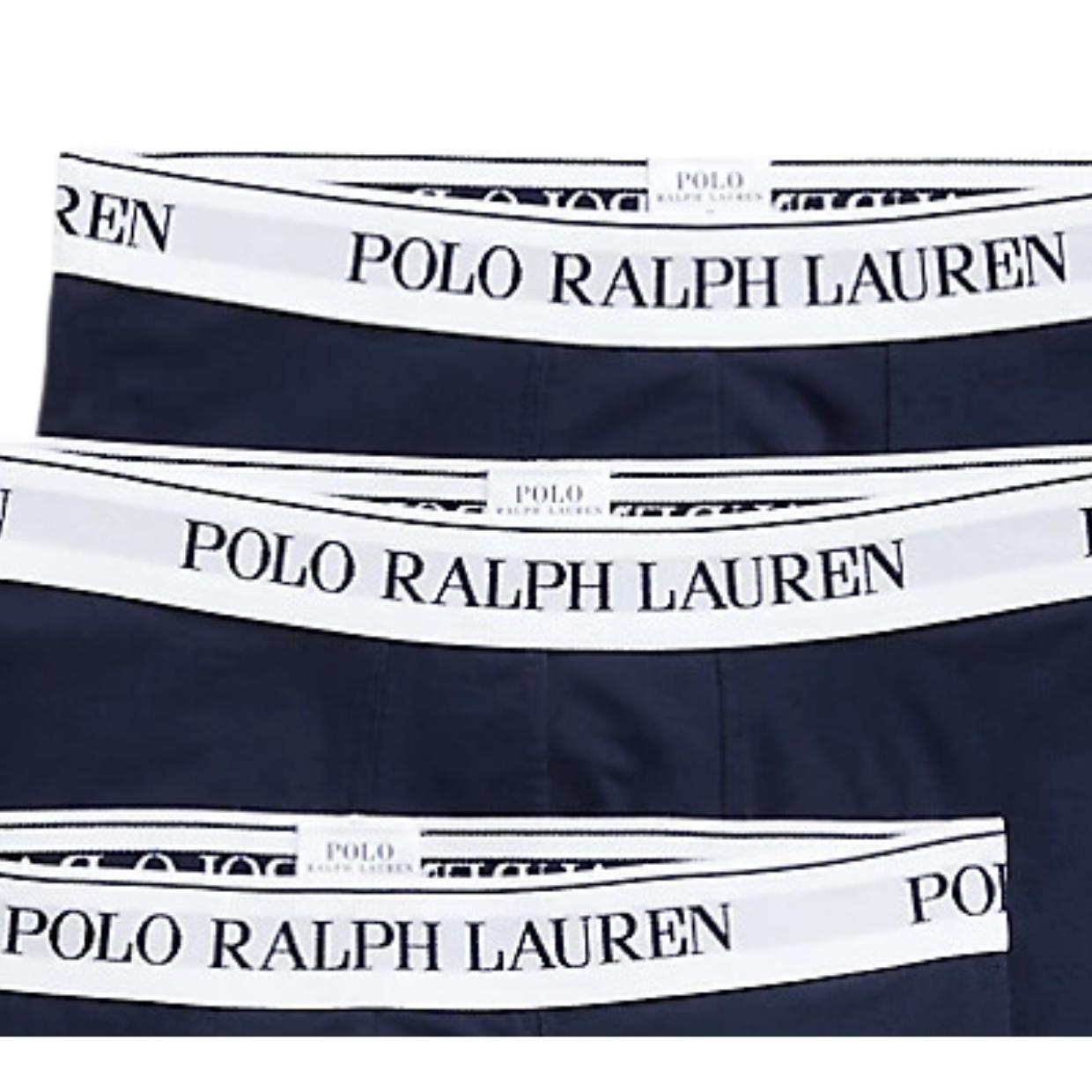 Polo Ralph Lauren Three Pack Stretch Cotton Classic Cruise Navy Trunks