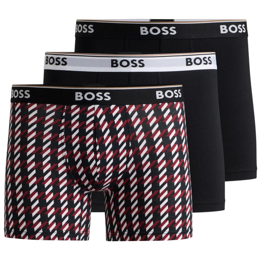 BOSS Logo Waistband Three Pack Stretch Regular Rise Boxer Brief