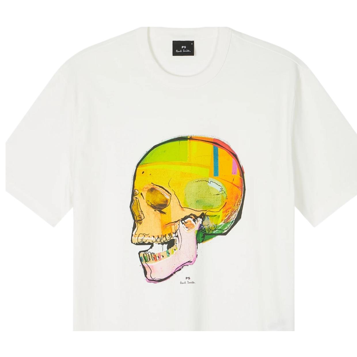 Paul Smith Printed Skull Sketch White T-Shirt