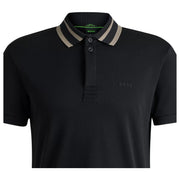 BOSS Paule Interlock Cotton Black Polo Shirt