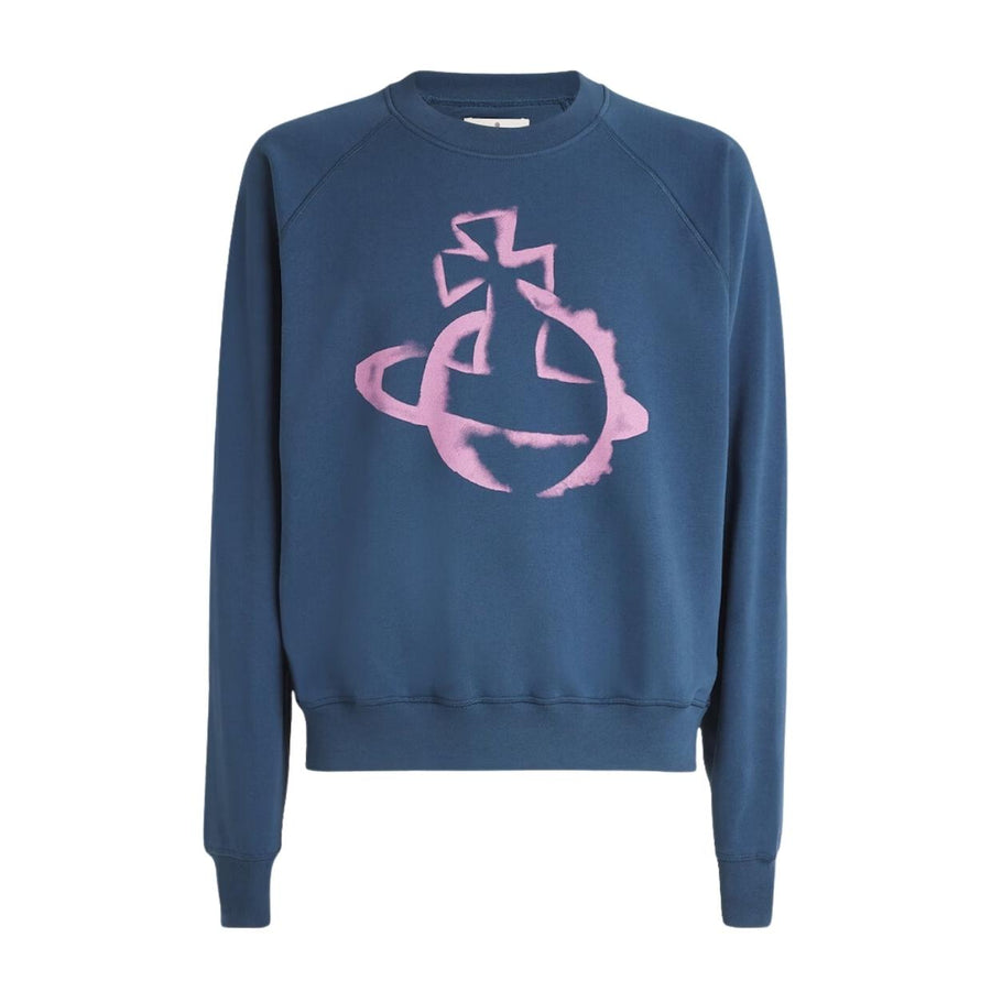 Vivienne Westwood Stencil Orb Reglan Dark Denim Sweatshirt