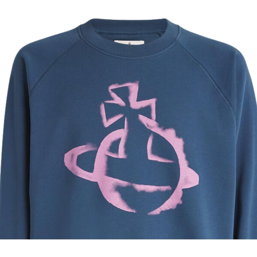 Vivienne Westwood Stencil Orb Reglan Dark Denim Sweatshirt