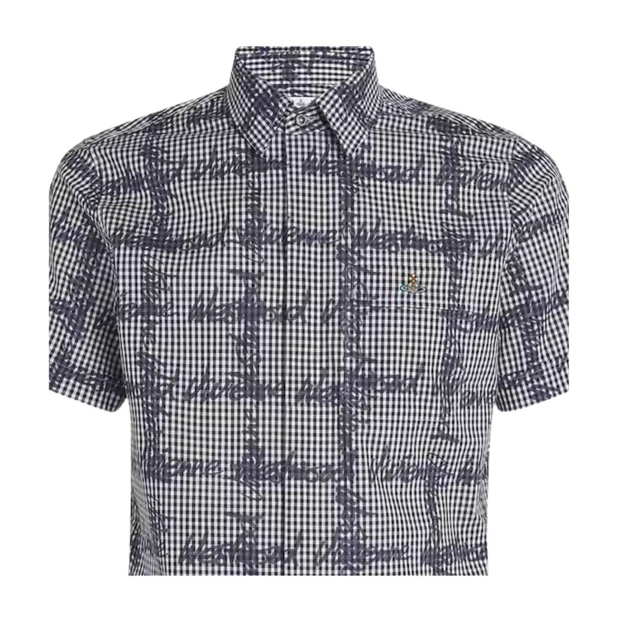 Vivienne Westwood Print Logo Gingham/Black Classic Short Sleeve Shirt