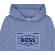 BOSS Kids Printed Logo Medium Grey Hoodie