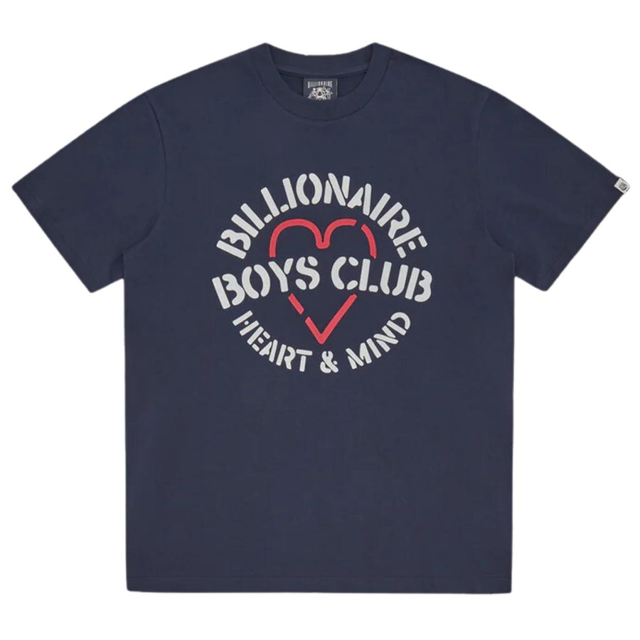 Billionaire Boys Club Heart & Mind Stencil Logo Slub Navy T-Shirt