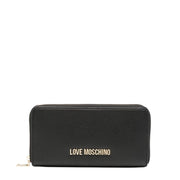 Love Moschino Gold-Tone Logo Lettering Black Wallet