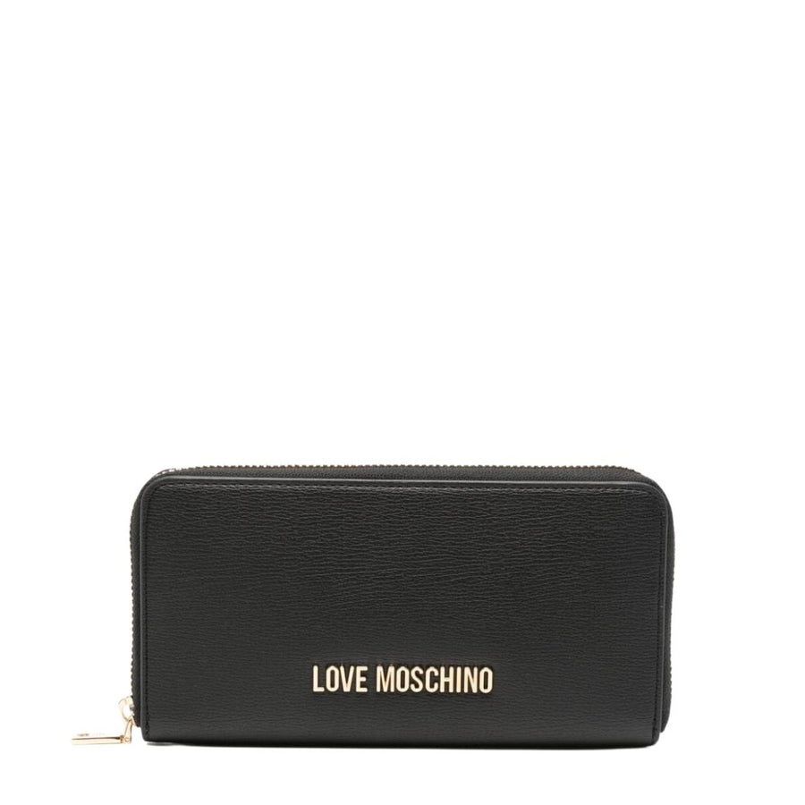 Love Moschino Gold-Tone Logo Lettering Black Wallet