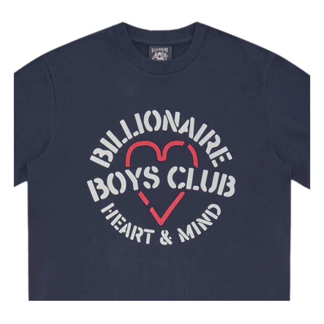 Billionaire Boys Club Heart & Mind Stencil Logo Slub Navy T-Shirt