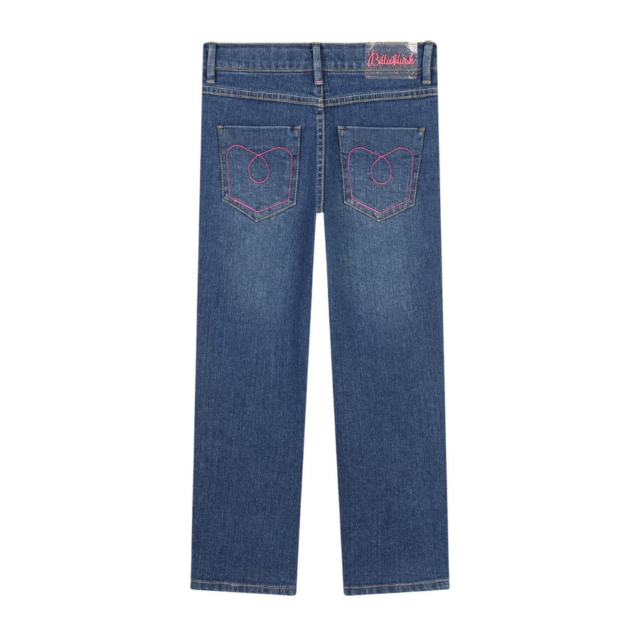 Billieblush Kids Heart Sequins Denim Jeans