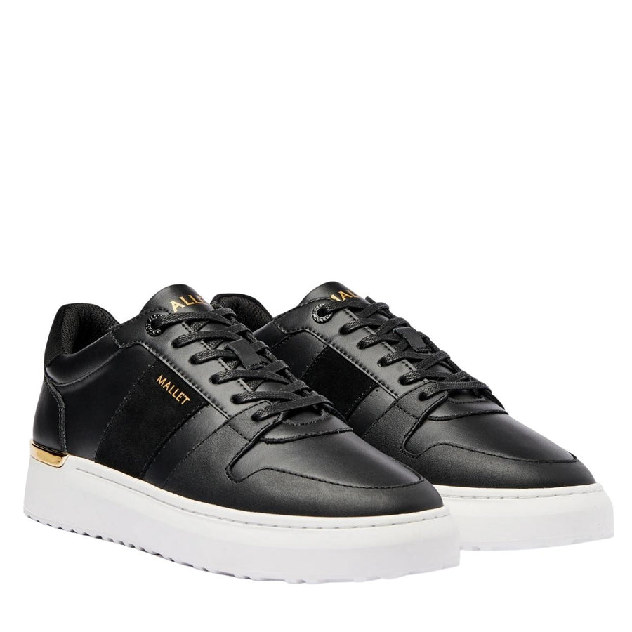 Mallet London Hoxton Lite Black Gold Trainers