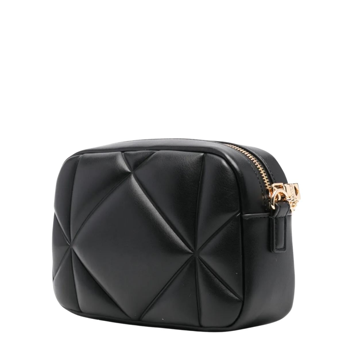 Love Moschino Gold-Tone Heart Logo Quilted Black Crossbody Bag