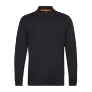 BOSS Pe Interlock Long Sleeve Black Polo Shirt