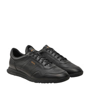 BOSS Zayn Low Top Perforated Leather Black Trainers