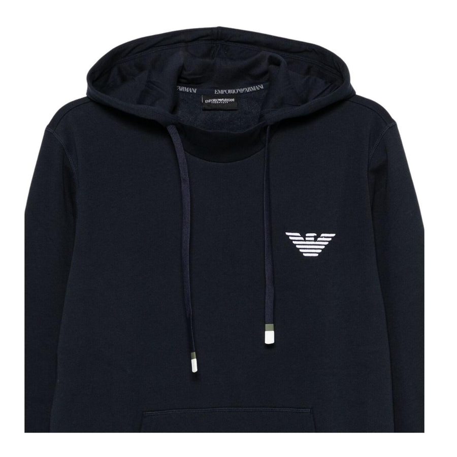 Emporio Armani Bodywear Embroidered Eagle Logo Navy Hoodie