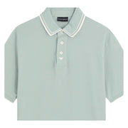 Emporio Armani Micro Eagle Logo Green Polo Shirt