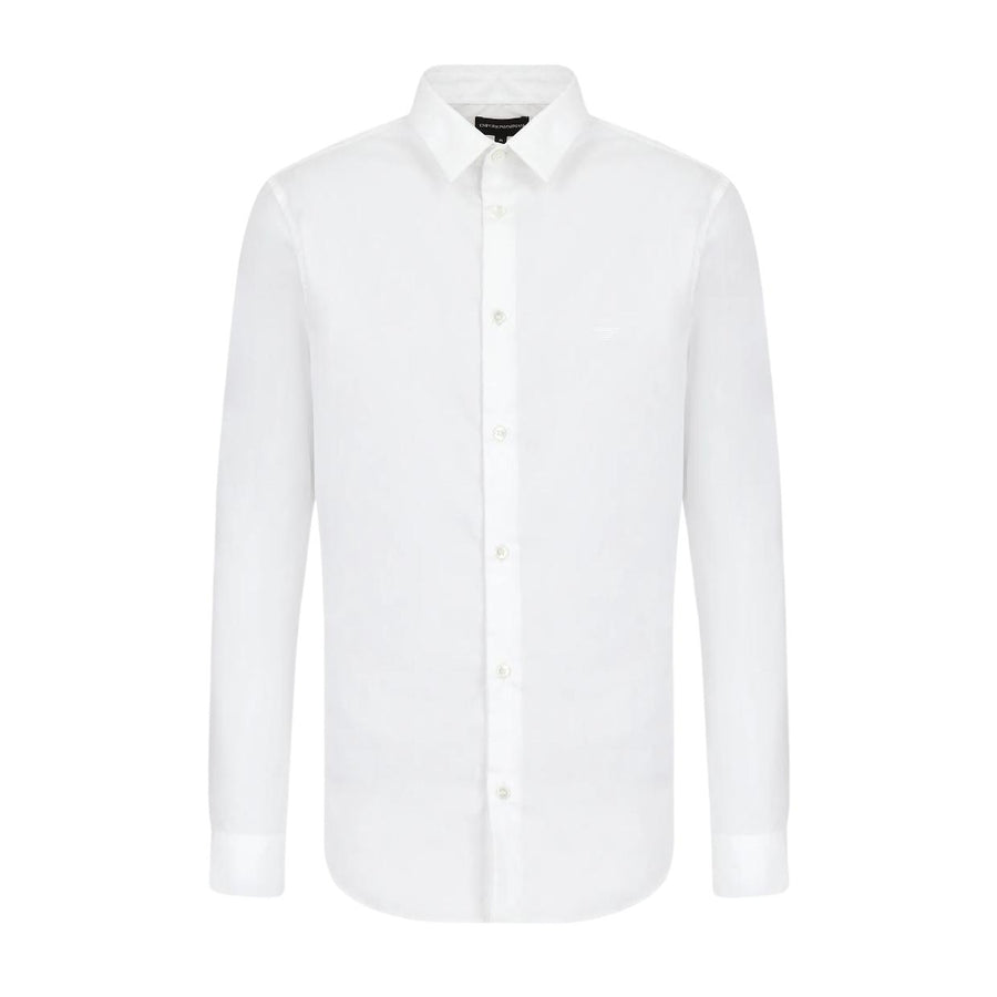 Emporio Armani Stretch Nylon-Blend White Shirt