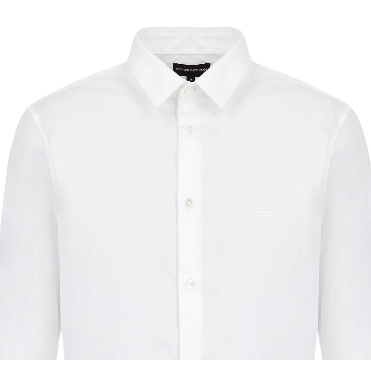 Emporio Armani Stretch Nylon-Blend White Shirt