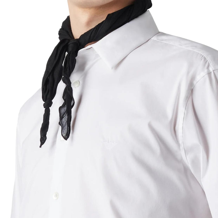 Emporio Armani Stretch Nylon-Blend White Shirt