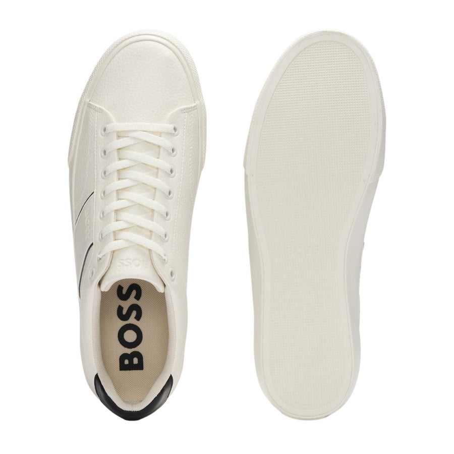 BOSS Aiden Debossed Logo Off-White Trainers