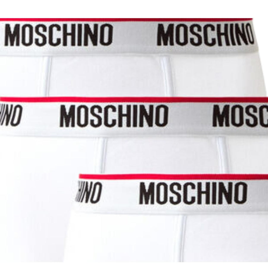 Moschino Logo Tape White Three-Pack Boxers