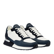 Mallet London Popham Perf Navy Silver Trainers