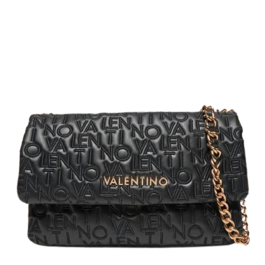 Valentino Bags Black Embossed Logo Dram Shoulder Bag