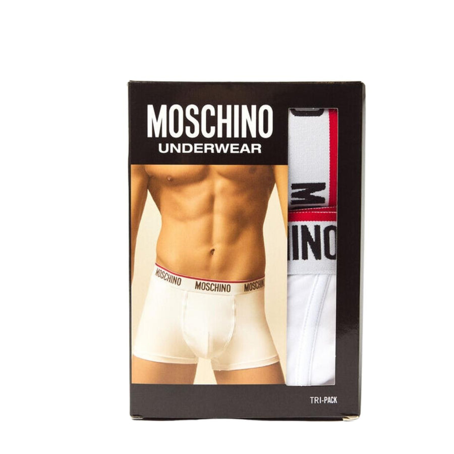 Moschino Logo Tape White Three-Pack Boxers