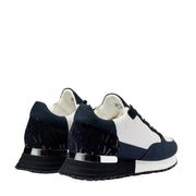 Mallet London Popham Perf Navy Silver Trainers