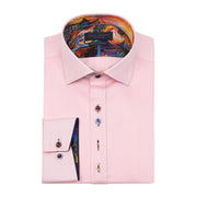 Guide London Cotton Blend Multi-Coloured Buttons Pink Shirt