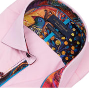 Guide London Cotton Blend Multi-Coloured Buttons Pink Shirt