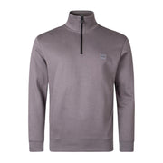 BOSS Logo Patch Zetrust Dark Grey Half Zip Sweatshirt