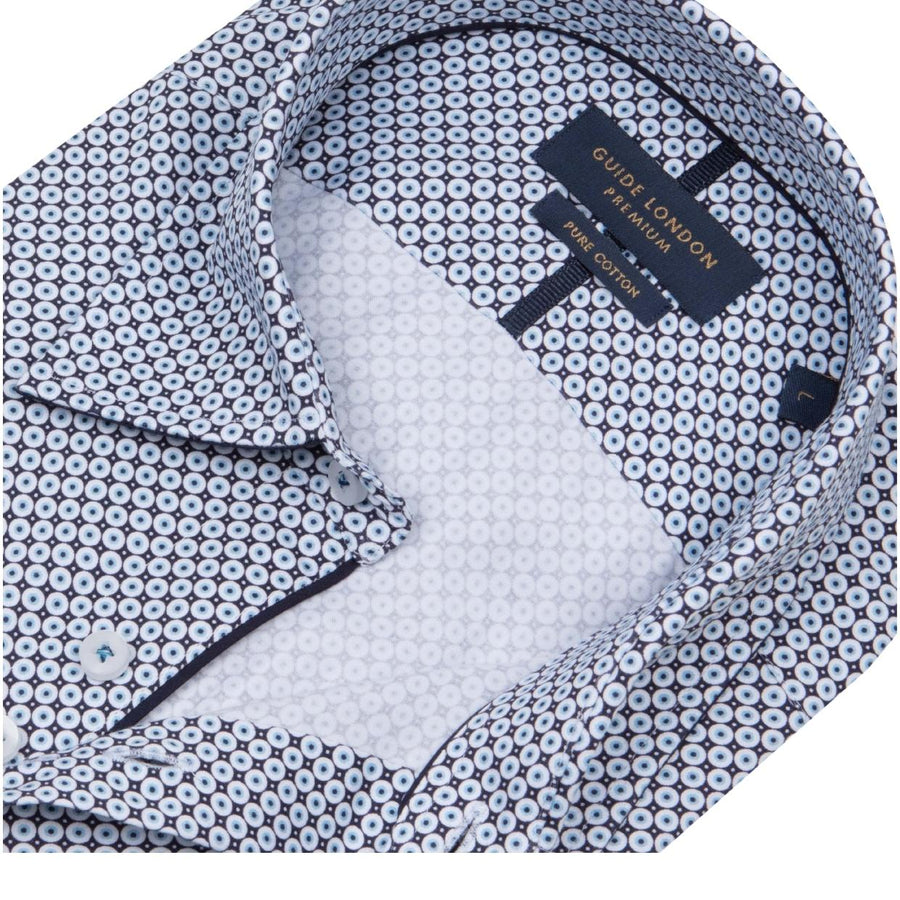 Guide London Geometric Navy & White Shirt