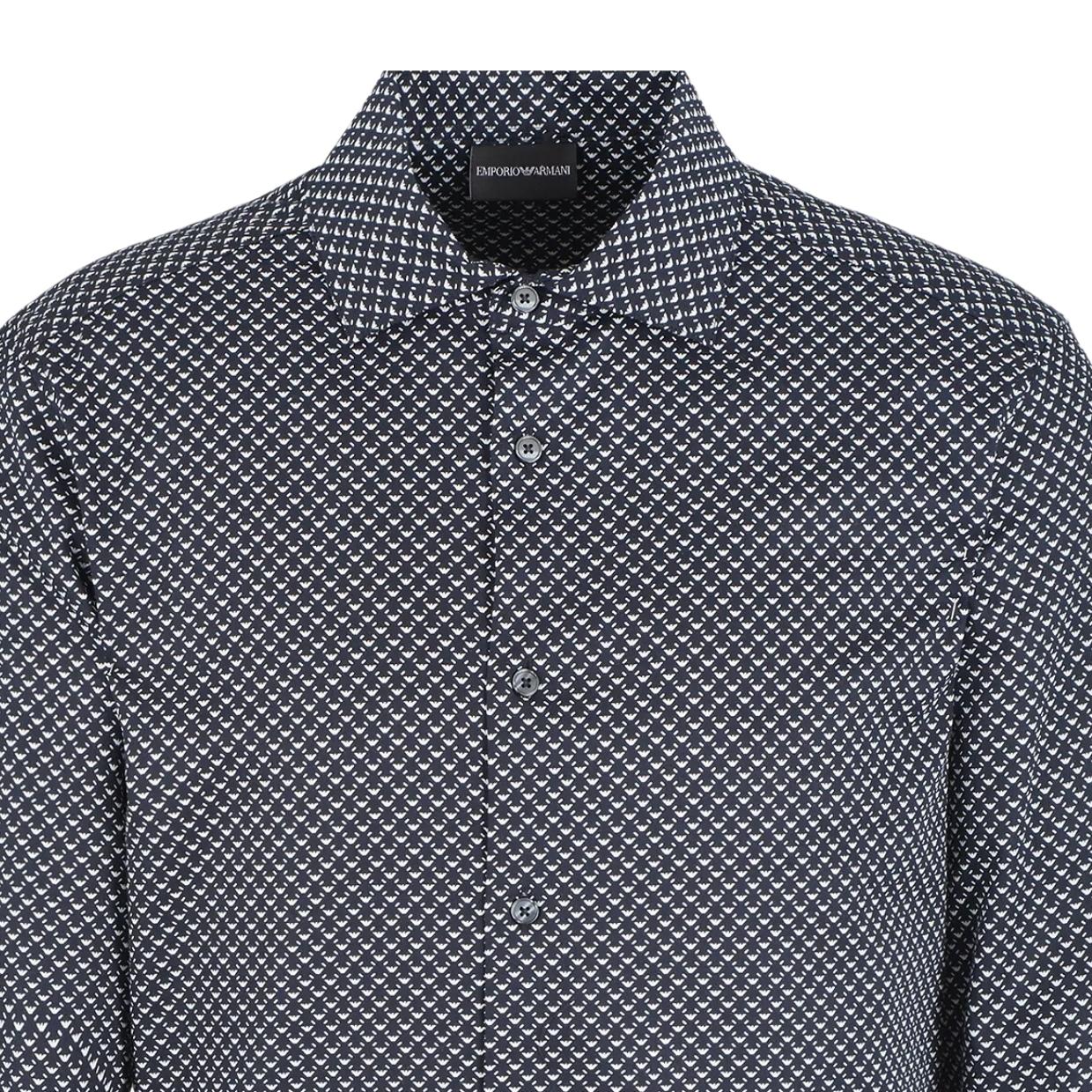 Emporio Armani Eagle All-Over Logo Print Shirt