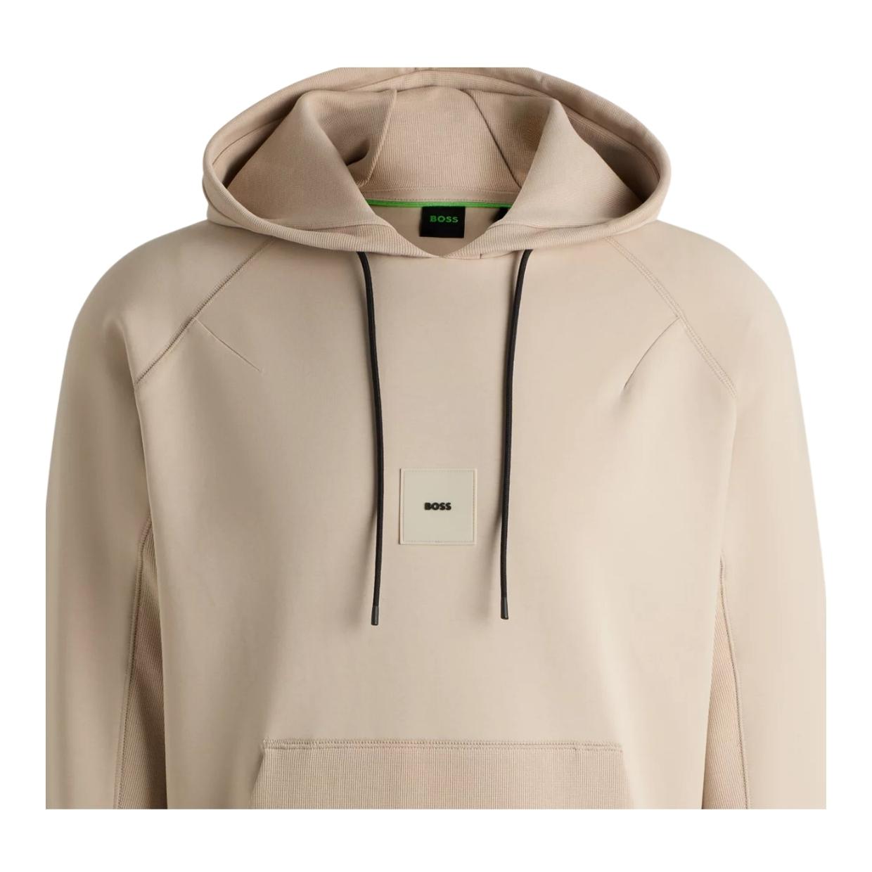 BOSS Regular Fit Soody Rib Beige Hoodie