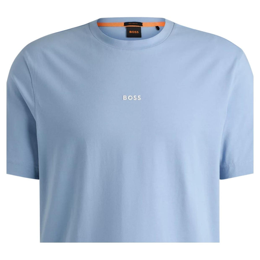 BOSS Logo Print TChup Light Blue T-Shirt