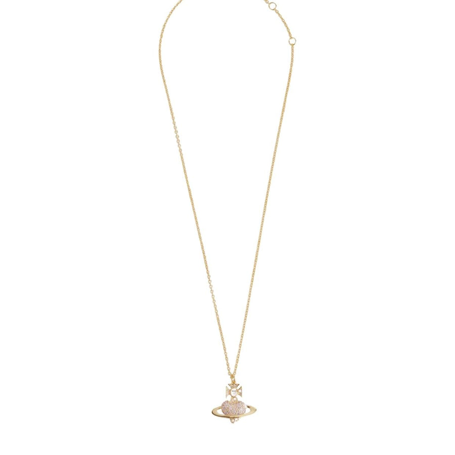 Vivienne Westwood Gold/Milky Pink Agnatha Bas Releif Pendent