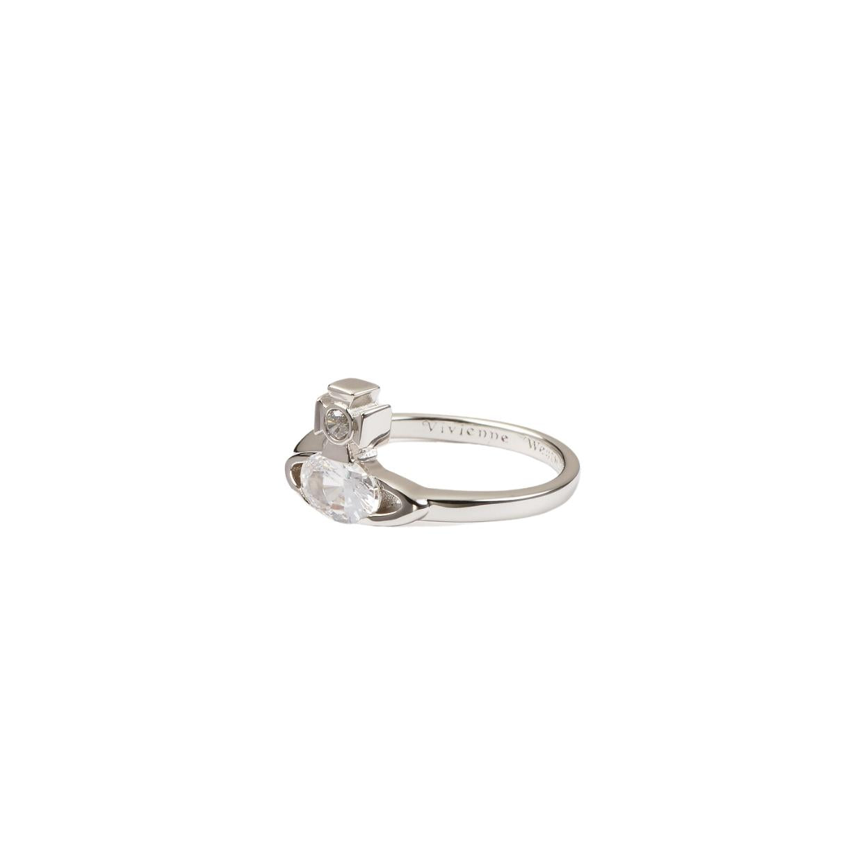 Vivienne Westwood Platinum/White Allie Ring