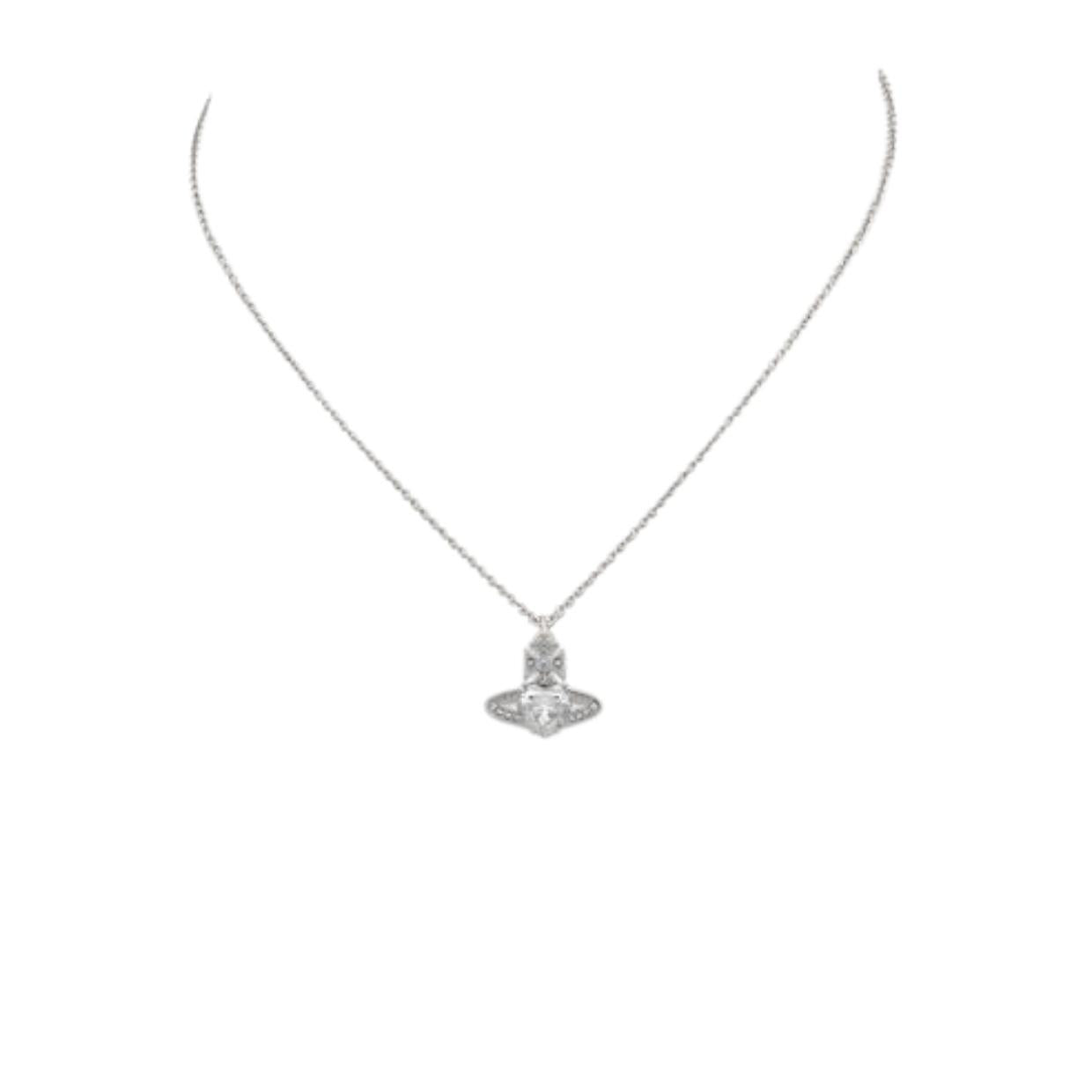 Vivienne Westwood Platinum/White Ariella Pendent