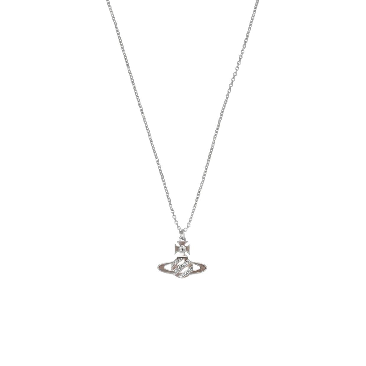 Vivienne Westwood Silver Crystal Assita Bas Relief Pendent