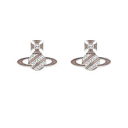 Vivienne Westwood Silver Crystal Assita Bas Relief Earrings