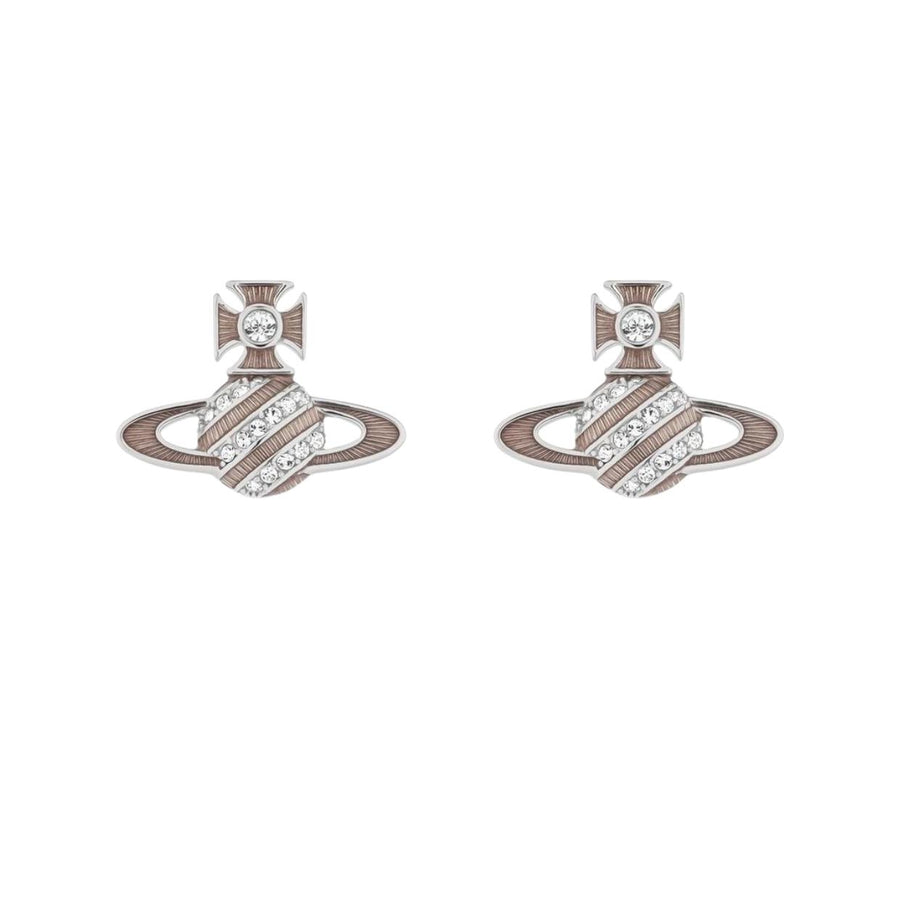 Vivienne Westwood Silver Crystal Assita Bas Relief Earrings