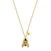 Vivienne Westwood Gold/White Crystals Bumble Bee Pendent